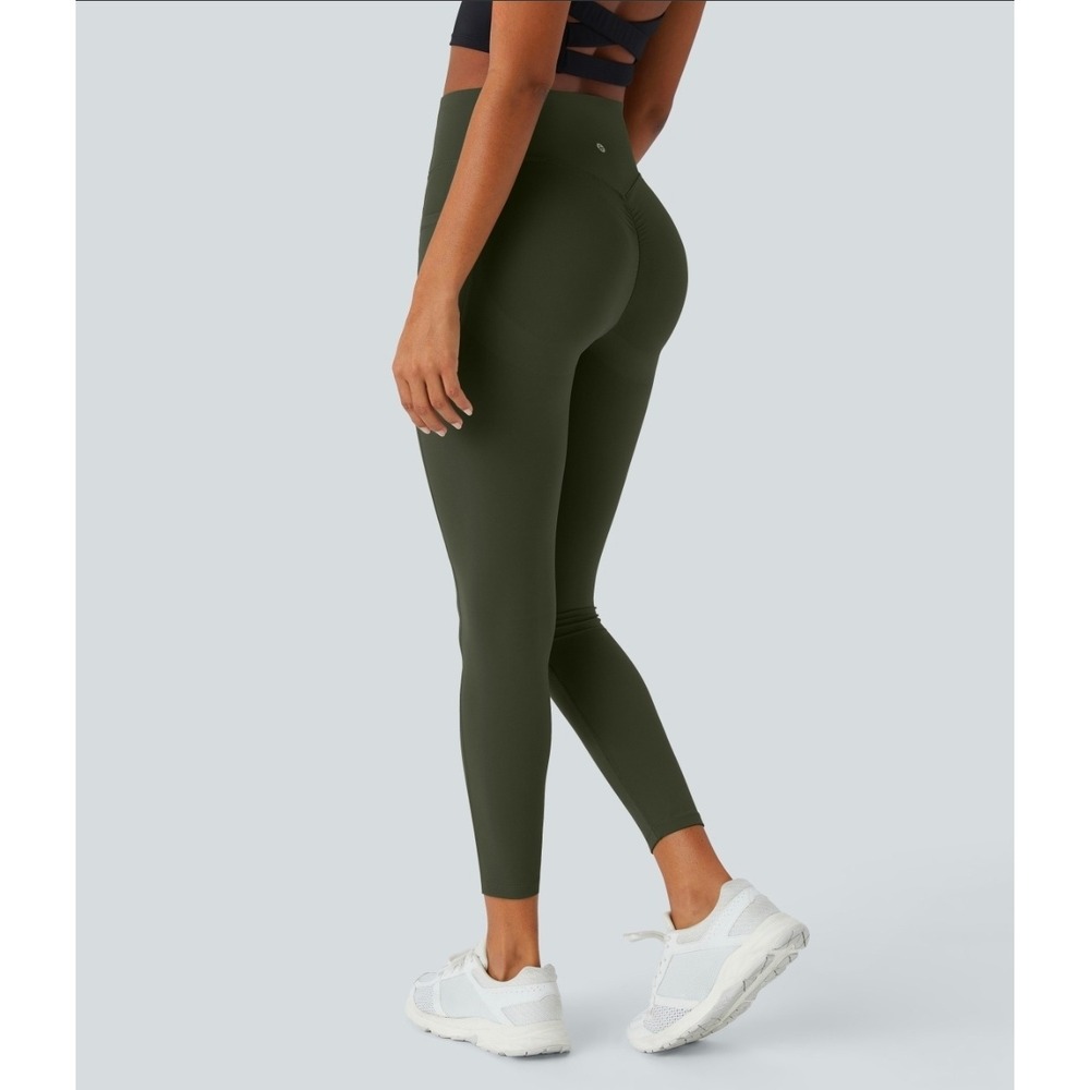 Halara UltraSculpt High Waisted Scrunch Butt Lifting Leggings Green Large